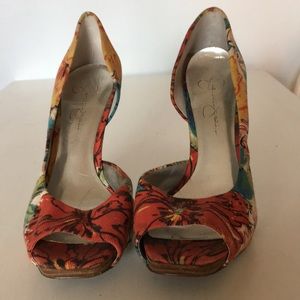 Jessica Simpson floral heels